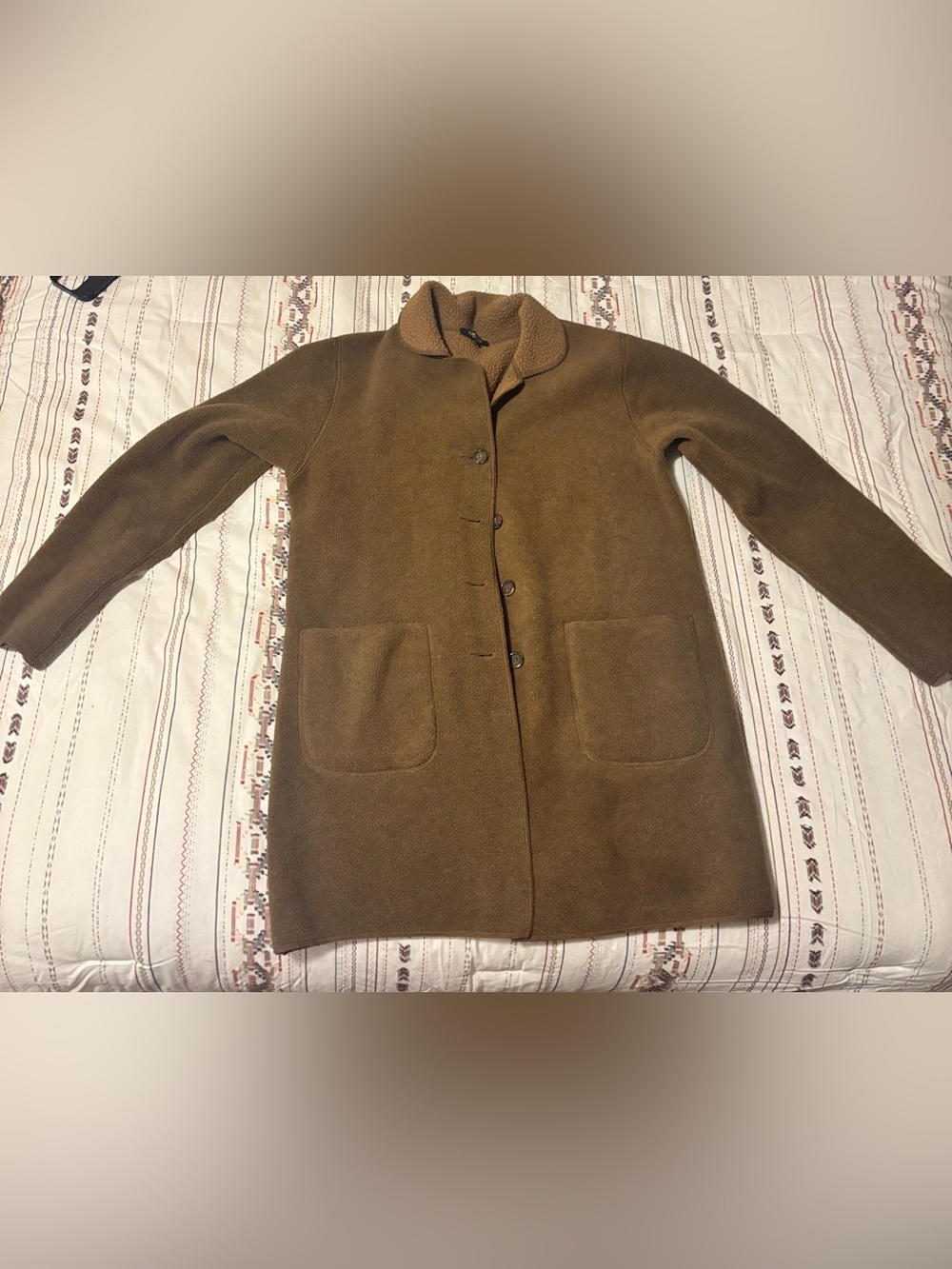 Karen Kane Lifestyle Brown Fleece Shacket Coat – Women’s Small- Soft Lined